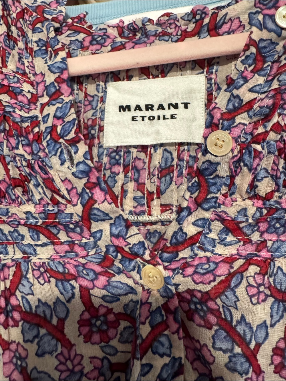 Isabel Marant Purple Floral Ruffled Tiered Mini Dress - Picture 4 of 8